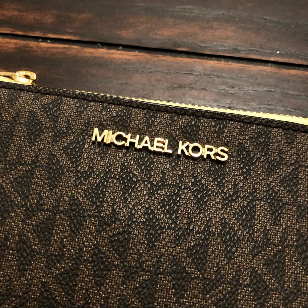 Michael Kors Brown and Light Yellow Wallet - Picture 2 of 5